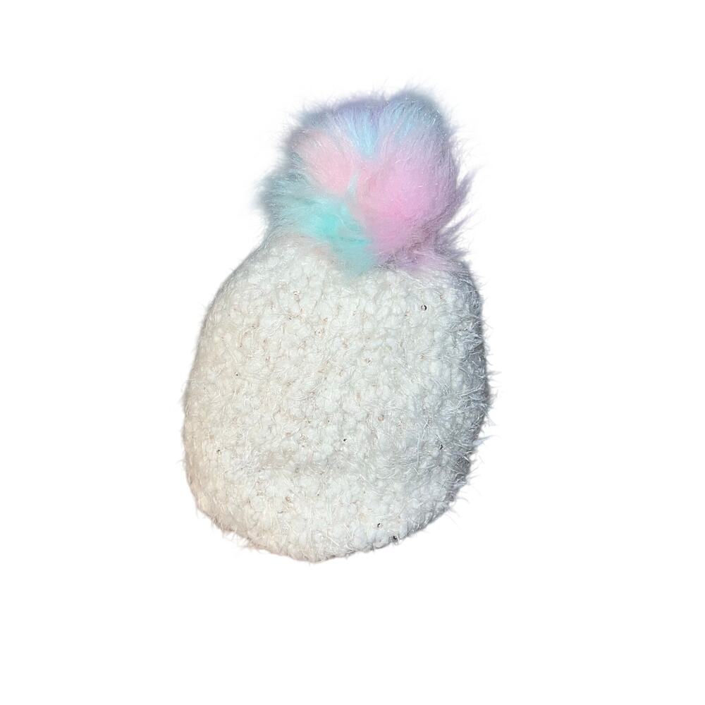 Old Navy Pastel Pom Eyelash Sequin Cableknit Beanie Thermal Lined Fairy Goth Y2K